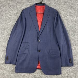 Suitsupply Blazer Men 42L Blue Sienna Int Reda Wool Super 130s Business Work